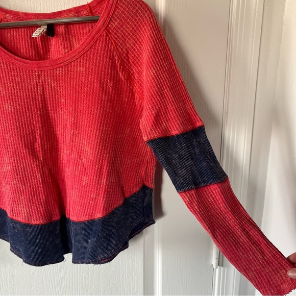 We The Free Thermal Waffle Knit Shirt Size Medium - Picture 2 of 7